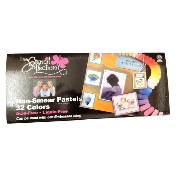 The Stencil Collection Other - The Stencil Collection Pastels Non-Smear Acid Free 32 Half Sticks Square NIB